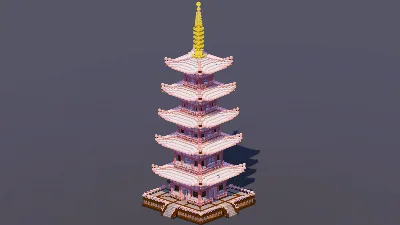 White Japanese Pagoda — Minecraft Build by MellowHat