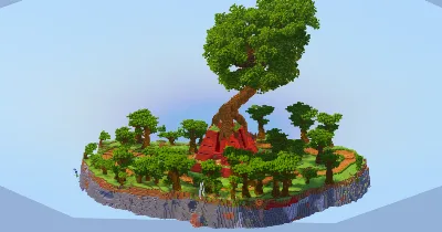 Floating Island with Aztec Temple, Server Spawn with Portals — Minecraft Build by LeonisBuilds