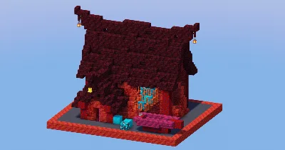 Nether Medieval Fisherman House — Minecraft Build by LeonisBuilds