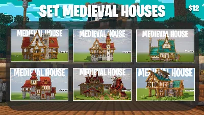 Pack 43 Medieval Houses — Minecraft Build by claraneto