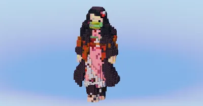 Nezuko from Demon Slayer — Minecraft Build by LeonisBuilds
