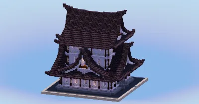 Japanese Temple Black and White version — Minecraft Build by LeonisBuilds
