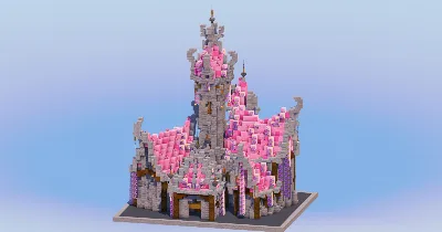 Pink Medieval Fantasy Castle — Minecraft Build by LeonisBuilds