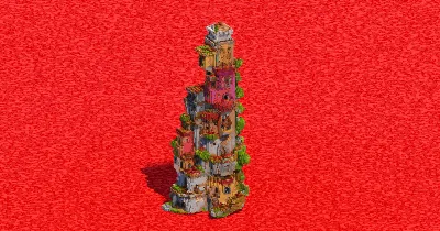 Stacked Colorful Houses — Minecraft Build by ImpossibleBuilds