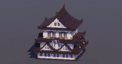 Medium Japanese Castle Black — Minecraft Build by MellowHat