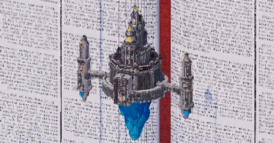 Ice Crystal Sky Castle — Minecraft Build by TheBibleOfBuilding
