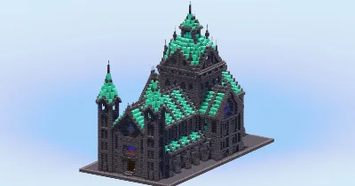 Compact Dark Copper Gothic Cathedral — Minecraft Build by LeonisBuilds