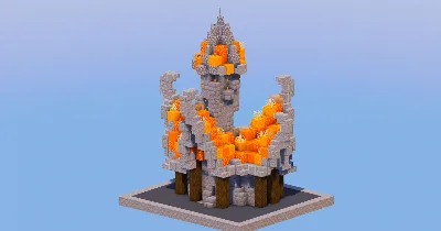 Fire Medieval Fantasy House 4 — Minecraft Build by LeonisBuilds