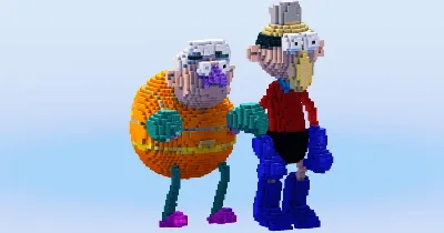 Mermaid Man and Barnacle Boy — Minecraft Build by LeonisBuilds
