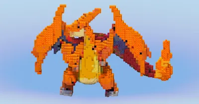 Mega Charizard Y from Pokemon — Minecraft Build by LeonisBuilds