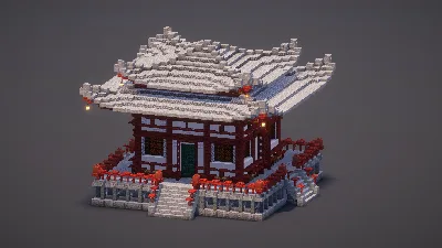 Small Gray Japanese Pagoda — Minecraft Build by MellowHat