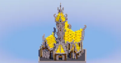 Yellow Medieval Fantasy Castle — Minecraft Build by LeonisBuilds