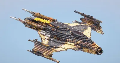Yellow Starship — Minecraft Build by LeonisBuilds
