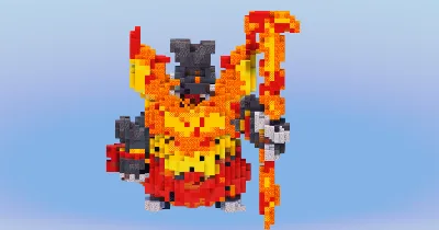 Mega Emboar from Pokemon — Minecraft Build by LeonisBuilds