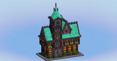 Medieval Town Hall Dark Copper — Minecraft Build by LeonisBuilds