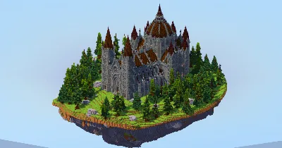Tuff Bricks Gothic Cathedral on Floating Island v2 — Minecraft Build by LeonisBuilds