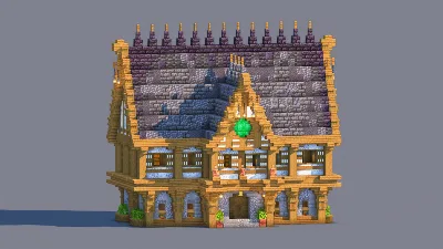 Medieval Trading Hall - Fully Decorated Interior | Download — Minecraft Build by RaekonBuilds
