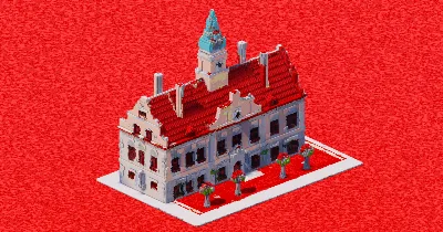 Red Roof Town Hall — Minecraft Build by ImpossibleBuilds