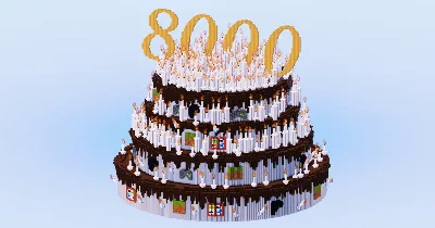 8000 Followers on Patreon Cake | FREE — Minecraft Build by LeonisBuilds
