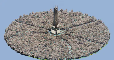 Futuristic Mega City, Fully Built 2500x2500 blocks map — Minecraft Build by LeonisBuilds