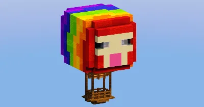 Rainbow Sheep Hot Air Balloon — Minecraft Build by LeonisBuilds