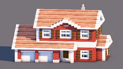 Two-Story Suburban Family Home | Double Garage — Minecraft Build by RaekonBuilds