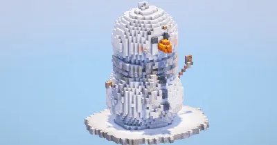 Cartoon Snowman small — Minecraft Build by LeonisBuilds