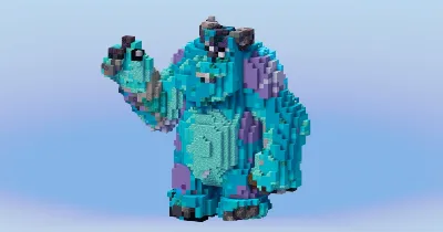Sulley from Disney Monsters & Co — Minecraft Build by LeonisBuilds