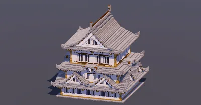 Medium Japanese Castle Gray — Minecraft Build by MellowHat