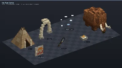 Ice Age Camp Asset Download [Java + Bedrock + Blockbench]