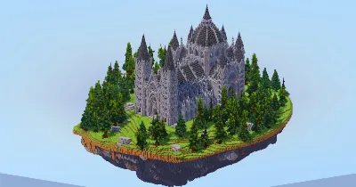 Gothic Cathedral on Floating Island v2 — Minecraft Build by LeonisBuilds