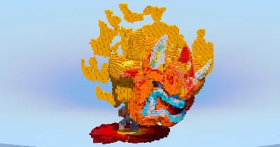 Terastal Ogerpon Hearthflame Mask — Minecraft Build by LeonisBuilds