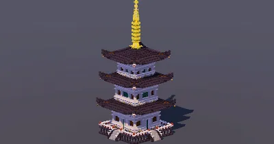 Medium Japanese Pagoda Black — Minecraft Build by MellowHat