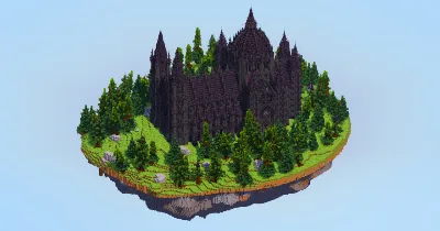 Blackstone Gothic Cathedral on Floating Island — Minecraft Build by LeonisBuilds