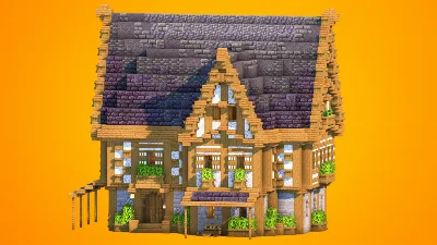 Large Medieval House with Front Porch & Garden | Fully Furnished — Minecraft Build by RaekonBuilds