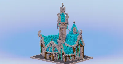 Cyan Medieval Fantasy Castle — Minecraft Build by LeonisBuilds