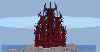 Dark Red Fantasy Castle 400x400 Blocks Fully Built Map — Minecraft Build by LeonisBuilds