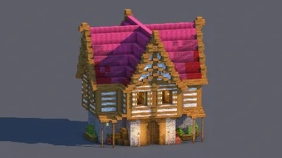 Minecraft Medieval House | Fully Decorated Interior | Survival House Download | Crimson Edition — Minecraft Build by RaekonBuilds