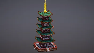 Green Japanese Pagoda — Minecraft Build by MellowHat