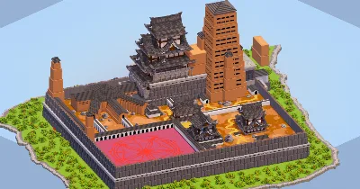 Hozuki Castle 300x300 Blocks Fully Built Map, 1:1 from Boruto — Minecraft Build by LeonisBuilds