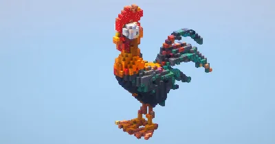Hay Day Rooster small‎ — Minecraft Build by LeonisBuilds