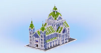 Compact Cathedral White and Green — Minecraft Build by LeonisBuilds