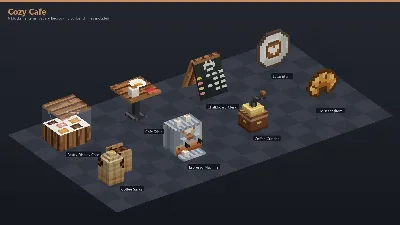 Cozy Cafe Asset Download [Java + Bedrock + Blockbench] — Minecraft Resource Pack by ScorpionTeam