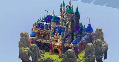 Blue Fantasy Castle — Minecraft Build by StrongholdStudios