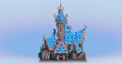 Icy Medieval Fantasy Castle — Minecraft Build by LeonisBuilds
