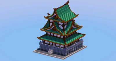 Japanese Castle Dark Prismarine — Minecraft Build by LeonisBuilds