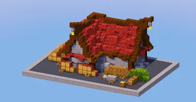 Mangrove Red Medieval Lumberjack House — Minecraft Build by LeonisBuilds