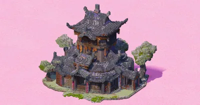 Teal Roof Chinese Temple — Minecraft Build by EasternRealms
