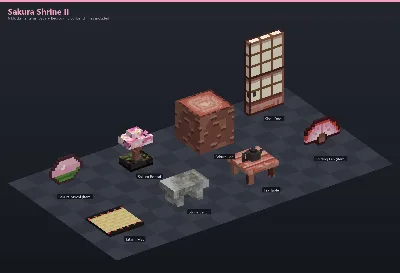 Sakura Shrine II Asset [Java + Bedrock + Blockbench] — Minecraft Resource Pack by ScorpionTeam