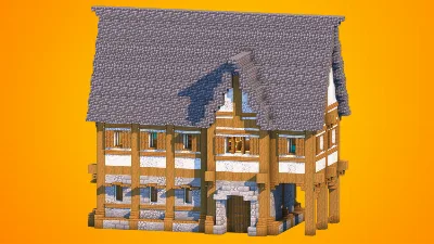 Medieval Townhouse & Carriage Pass | Fully Furnished Interior — Minecraft Build by RaekonBuilds